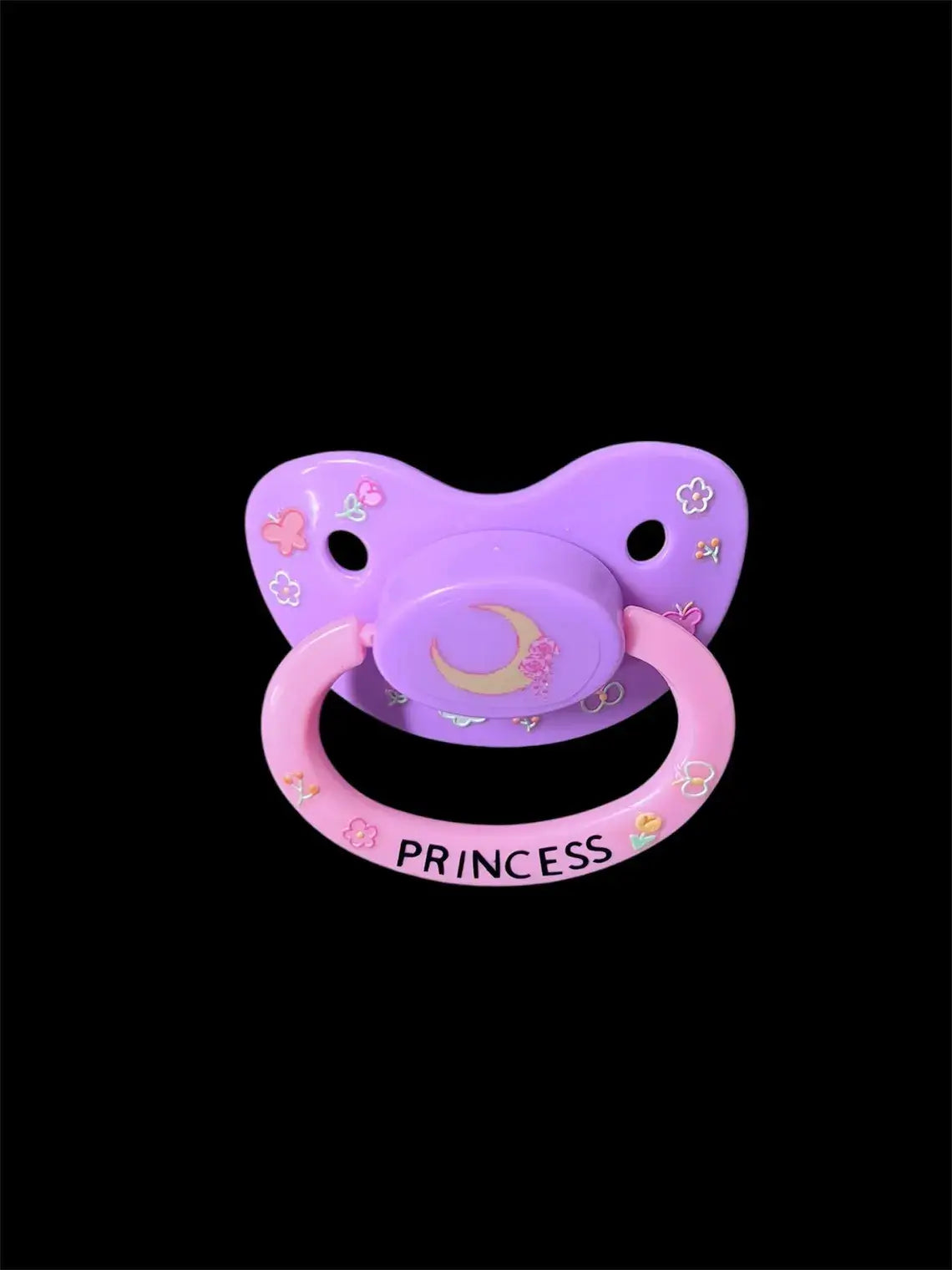 Glow In The Dark Adult Pacifier - Flowers and Moon