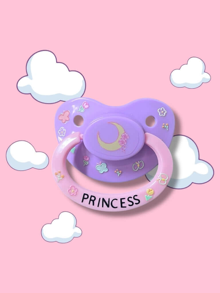 Glow In The Dark Adult Pacifier - Flowers and Moon