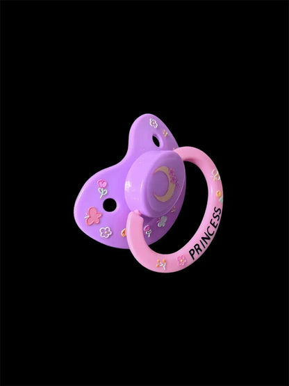 Glow In The Dark Adult Pacifier - Flowers and Moon